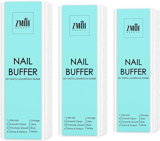 Pro Nail Buffer Block – 3 Pack Luxurious Shine Korean 4-Way Nail Buffing Block – Natural Shine Nails – Manicure/Pedicure Tools for Home and Salon