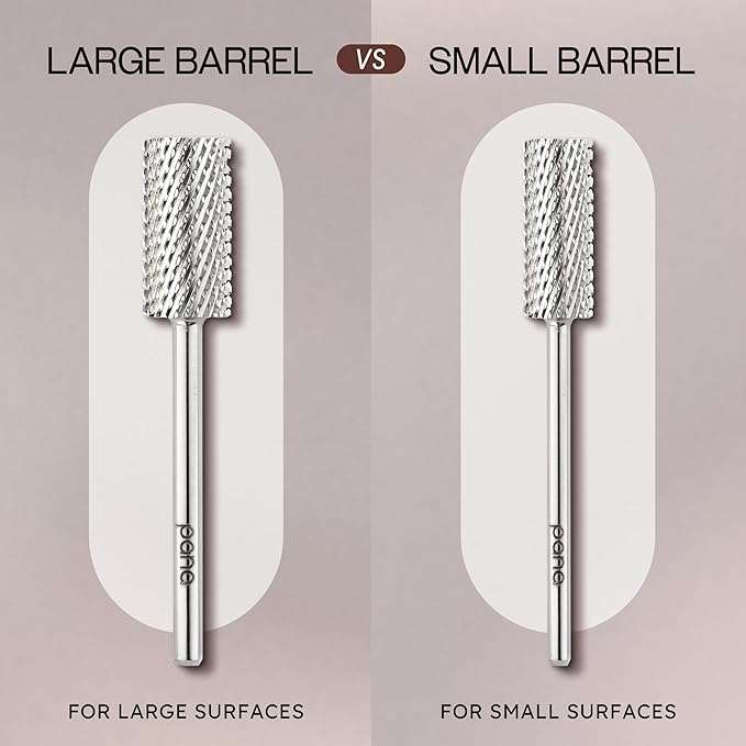 PANA Professional 3/32" Shank Size - Flat Top Large Barrel Silver Carbide Bit Coarse Grit - Nail Drill Bit for Dremel Machine