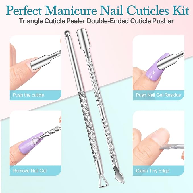 4 Pcs Soak Off Bowl Manicure Bowl, Double Layer Soaking Bowl, Nail Soaking Tray Soak Off Acrylic Nail Remover Dip Powder Acetone Removal Kit, Cuticle Pusher, Cuticle Peeler