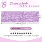 6 Pack Lavender Cheesecloth Table Runner, 17 x 108 Inch, Gauze Cheese Cloth - Image 2