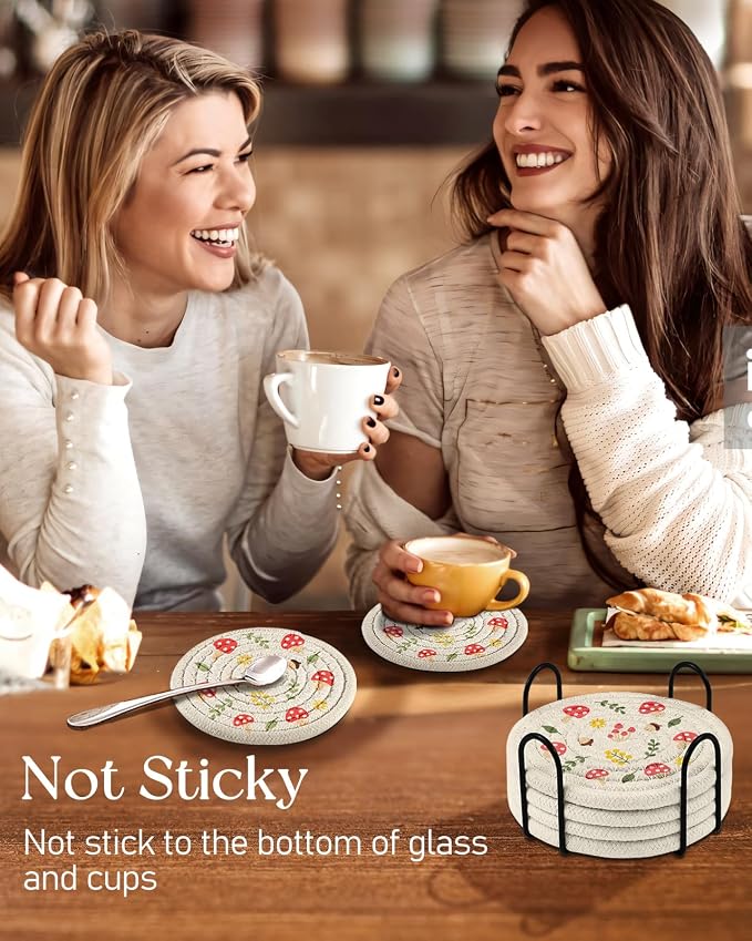 Absorbent Cup Coasters Set of 6 - Image 6