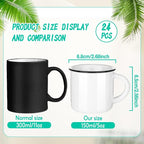 Uiifan 24 Pcs Ceramic White Coffee Mugs Bulk Vintage Espresso Mug Mini Tea Cups - Image 3