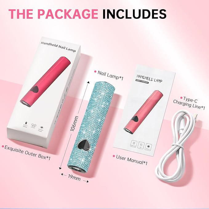 UV Light for Gel Nails, Handheld UV Nail Lamp, Portable LED Nail Lamp, Mini Nail Dryer, USB Nail Light for Fast Curing, Dark Blue