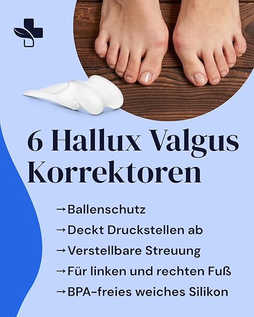 YOGAMEDIC Bunion Corrector for Women - 2 Splints & 2 Silicone Spacers - Adjustable Day & Night Wear - Toe Separators for Men for Bunion Relief
