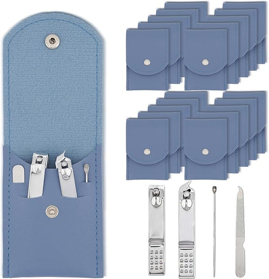 20-Piece Complete Nail Care Kit, Professional Manicure Set with Stainless Steel Tools for Home Use, Travel & Gifts | Portable Nail Clipper Kit in Blue Case(Blue)