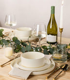 Ceramic Dinnerware Set for 4, 12-Piece Plates and Bowls Set | Lightweight - Image 5
