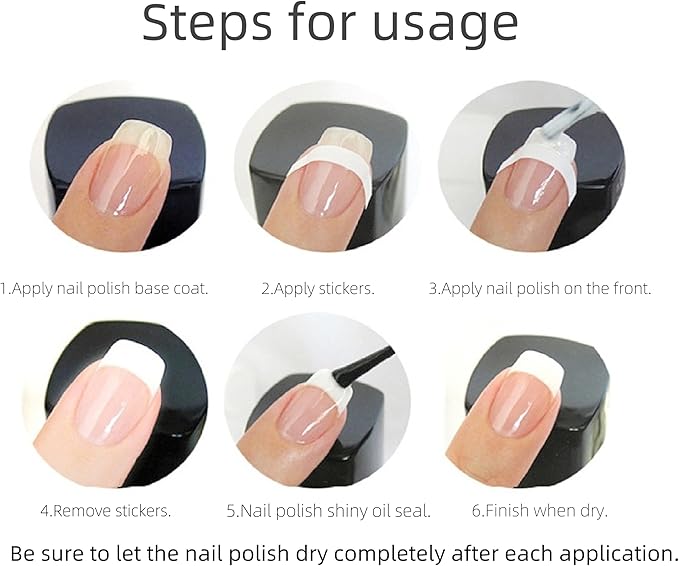 French Manicure Stickers - Nail Decals, DIY Nail Art, 4608 Pieces in a 4-Pack