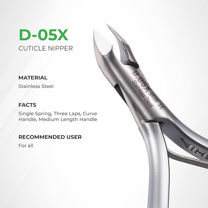 NGHIA Premium Cuticle Nipper - D-05X Jaw 16 (Stainless Steel) - Professional Nail Tools