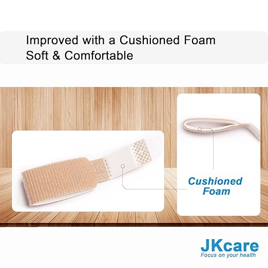 JKcare Broken Toe Wraps, 8 Pack Improved Hammer Toe Cushion Bandages, Toe Buddy Separator Splint for Overlapping, Bent, Crooked Toe Pain Relief - Temporary Toe Straighteners