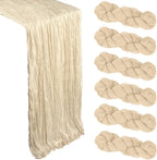 6 Pack Beige Cheesecloth Table Runner 10Ft Gauze Cheese Cloth Table Runner by Heneger