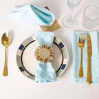 Raffia Sunflower Napkin Rings Set of 4, Braided Daisy Floral Napkin Ring Holders - Image 4