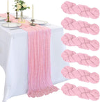 6 Pack 10Ft Pink Cheesecloth Table Runner 23 x 120 Inch | Gauze Rustic Boho by CKIKU