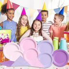 CMUSKO Butterfly Birthday Decorations-150Pcs Light Purple Pink Plates and - Image 3