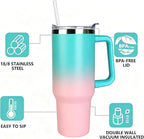 SYACOT 40 oz Tumbler with Handle and Straw Stainless Steel Insulated Tumbler - Image 4