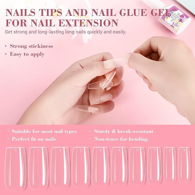 SAVILAND Essentials Acrylic Nail Kit with Everything: Professional Nail Kit Set with Nail Drill U V Nail Lamp Gel Polish Nails Tips for Salon Manicures at Home