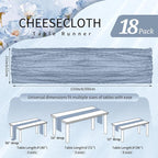 18 Pack Cheesecloth Table Runner 10FT Dusty Blue Table Runner Boho Gauze Cheese - Image 2
