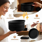 Wheat Straw Plates Sets 8 PCS Unbreakable Plastic Plates - Image 5