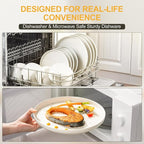EWFEN Plates and Bowls Sets, 12 Pieces Ceramic Dinnerware Set - Image 6
