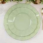 Efavormart 10 Pack | Sage Green 9" Round Plastic Dessert Salad Plates, - Image 4