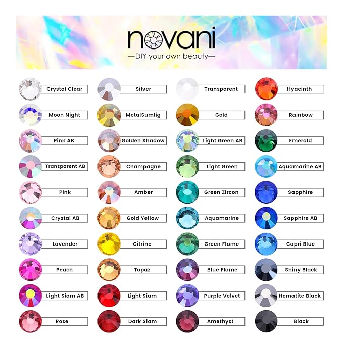 Novani Rhinestones Glass Rhinestones for Crafts Nail Gems Clear Stones Jewels Round Gemstones Non-Hotfix Crystal,SS20,1440 Pieces,Transparent