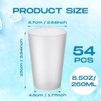 Potchen 54 Pieces Kids Plastic Cups 8.5 oz Reusable Drinking Cups Stackable - Image 2