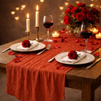 6 Pack Terracotta Cheesecloth Table Runner 35x120 Inch | 10Ft Rustic Boho Gauze - Image 3