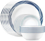 Corelle Vitrelle 18 Piece Glass Dinnerware Sets Service by Corelle
