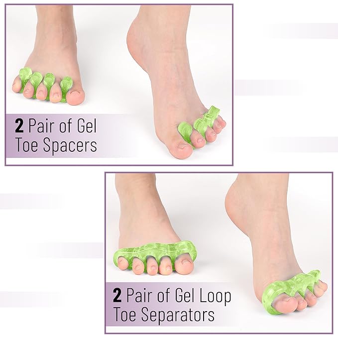 Dr. JK- ToePal Gel Toe Separator, 4 Pairs, Toe Spacers, Bunion Corrector, Christmas Gifts