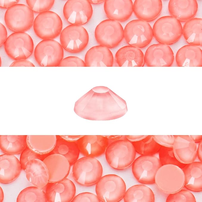 Novani 3000 Pieces Flatback Rhinestones Glass Round Gems Mocha Lt.red Crystals for Nail Art DIY Crafts Clothes Shoes,SS8,2.3-2.5mm