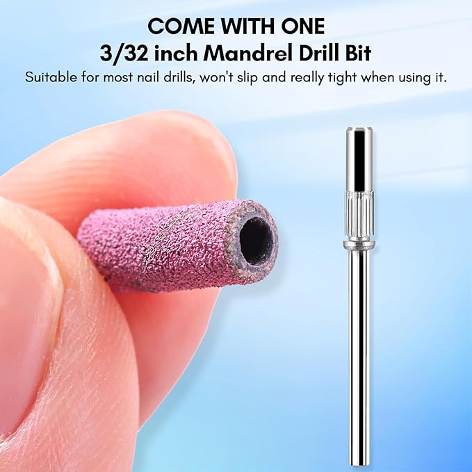 Makartt Sanding Bands for Nail Drill:50 Pcs Small Nail Sanding Files With 2025 Upgrade Design 3.1mm Mandrel Bits,180 Medium Grits (Pink, #180)