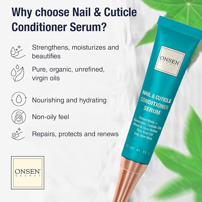 Onsen Nail & Cuticle Cream Treatment w/Japanese Tsubaki, Jojoba & Lavender Oil, Shea Butter - Strengthens Nails, Softens Cuticles - Daily Repair Care (1 Count/30 ml)