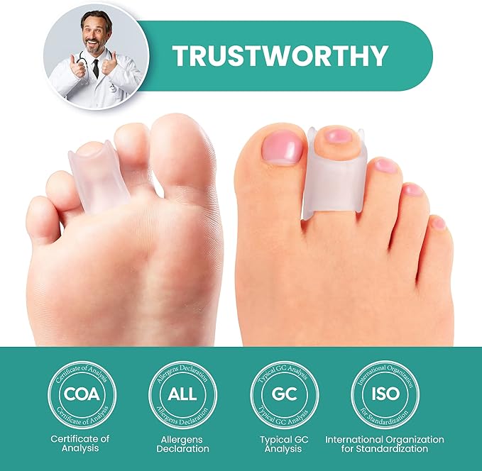 Welnove Hammertoe Corrector - Toe Straightener to Curled Toes, Broken toe, Bunion Corrector for Women and Men, Medium*3 Pairs