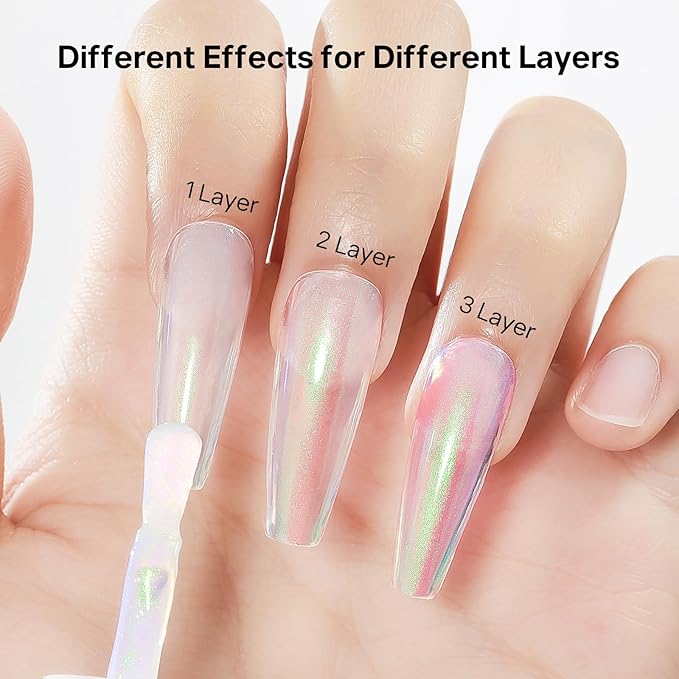 MIZHSE Aurora Pink Nail Polish, Quick Dry Shimmer Nail Polish, Air Fast Drying Mermaid Regular Nail Lacquer Non Gel Oil-based Nail Art Manicure Home DIY