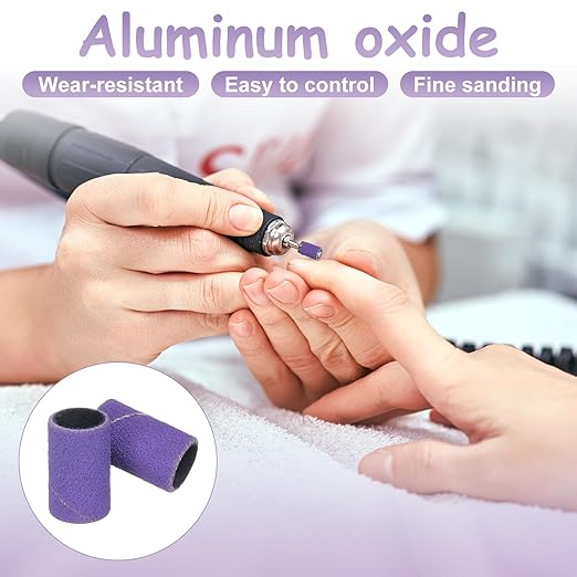 HARFINGTON 360pcs Small Sanding Bands 80/120/180/240 Grit for Nail Drill Bits Mini Sanding Band for Nails Gel Manicures Colorful