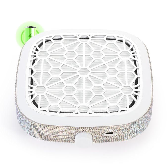 Nail Dust Collector,Compact 6000RPM Vacuum Fan Rechargeable Dust Collector Extractor, Powerful Dust Suction Machine for Acrylic Gel Polish Manicure Pedicure for Nail Salon&Home