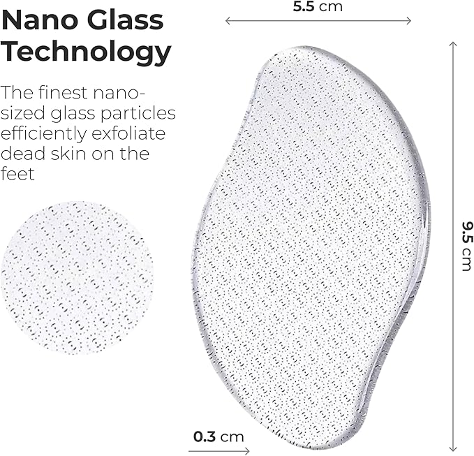 Nano Glass Foot File Callus Remover Professional Pedicure Tool for Feet, Heel Scraper for Cracked Heels, Foot Scrubber for Dead Skin with Pedicure Kit