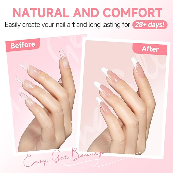 Long Coffin Nails Tips Full Cover Acrylic Nail Tips Pre-buff 240pcs Clear Coffin Fake Press On Nails No C Curve Easily DIY Art Nail Extensions Long-lasting, 12 Sizes Luckyfairy