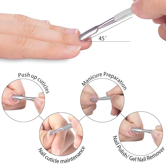 6 Packs Cuticle Trimmer with Pusher - Professional Stainless Steel Cuticle Nippers Cutter Clippers and Cuticle Remover Manicure Tools for Fingernails Toenails (silver)