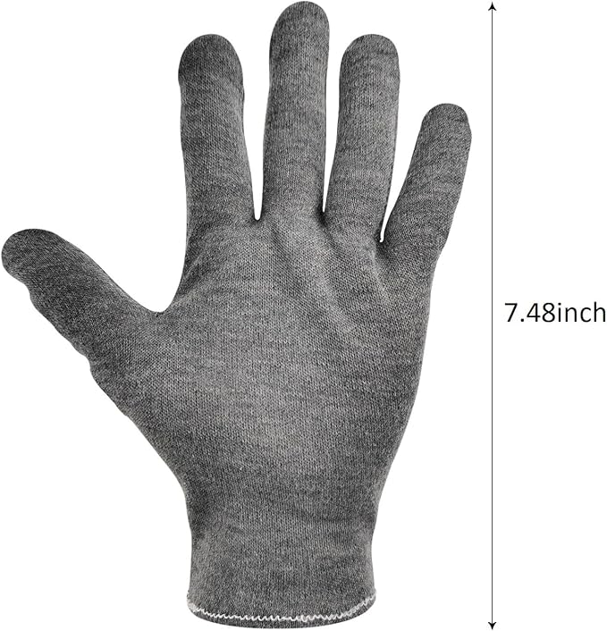 2 Pairs(4Pcs) Cotton Gloves for Eczema and Dry Hands, Moisturizing Gloves, Work Gloves for Men, Women, SPA, Jewelry Inspection (Grey, 2 Pairs)