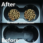 2pcs Cute Leopard Print Car Coasters, Absorbent Universal neoprener Cup Holder - Image 5