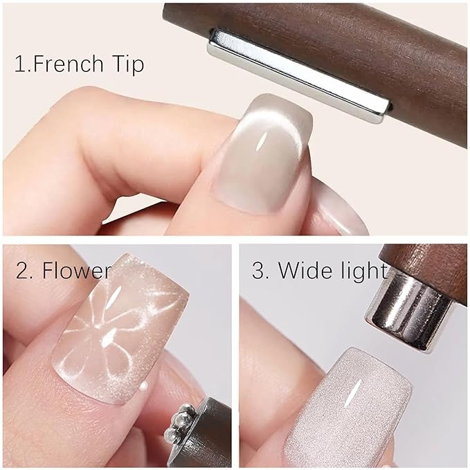 38 PCS Cat Eye Magnet For Nails Cat Eye Gel Nail Polish Magnet 3 IN 1 Cat Eye Magnetic Nail Polish Wand Multifunctional Nail Art Magnet Manicure Design Tools DIY Salon Accessories
