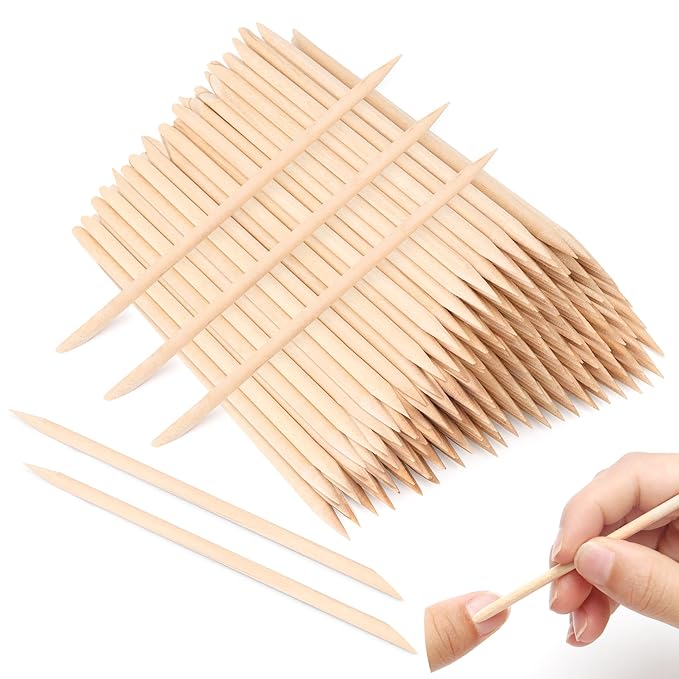 AHIER 50PCS/150PCS/500PCS/1000PCS Nail Art Orange Wood Sticks Cuticle Pusher Remover Manicure Pedicure Tool 110mm (150P)