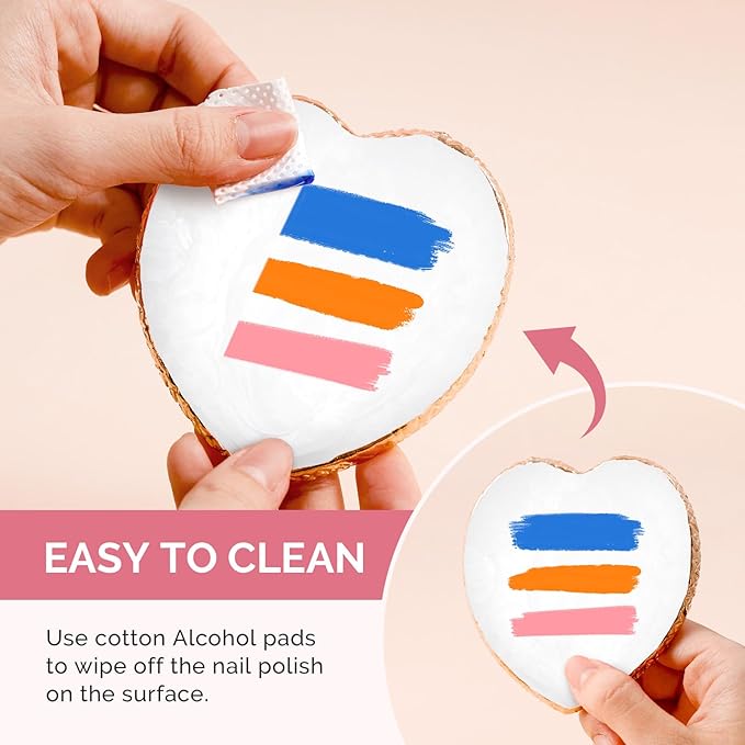 MelodySusie 1PC Heart Shape Resin Nail Art Palette, Professional Color Mixing Board for Gel Polish, Acrylics, Pigment Blending, Salon and DIY Makeup Artist Tool, White
