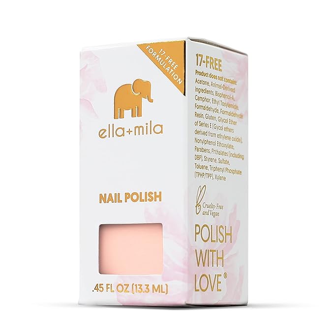 ella+mila Professional, Quick Dry, Long-Lasting & Chip-Resistant Pink Nail Polishes (Barefoot - 0.45 fl oz)