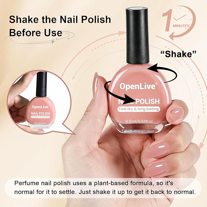 16.5ml Rose Pink Perfume Nail Polish Large Volume Quick Dry Nail Polish, Long Lasting Shine, Fingernail Toenail Nail Art DIY Home Travel Nail Art Gift