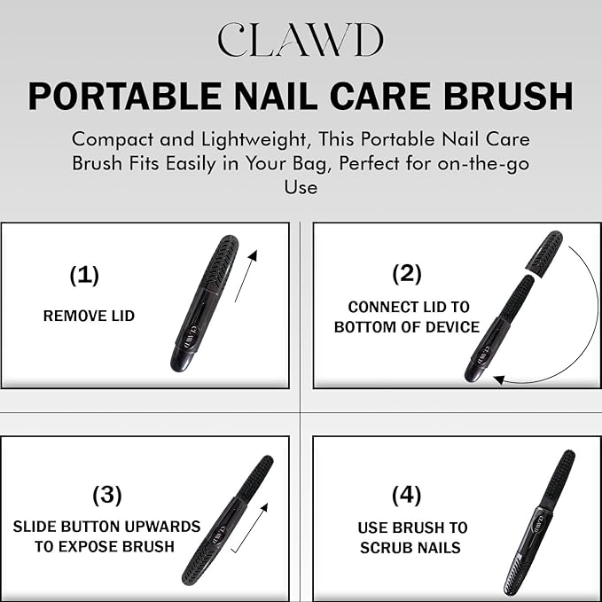 Black Nail Brush for Cleaning Fingernails & Manicure-Safe Antibacterial Hand Wash – Portable Soft Bristle Nail Scrubber with Keychain with 100ml Moisturizing Hand Soap