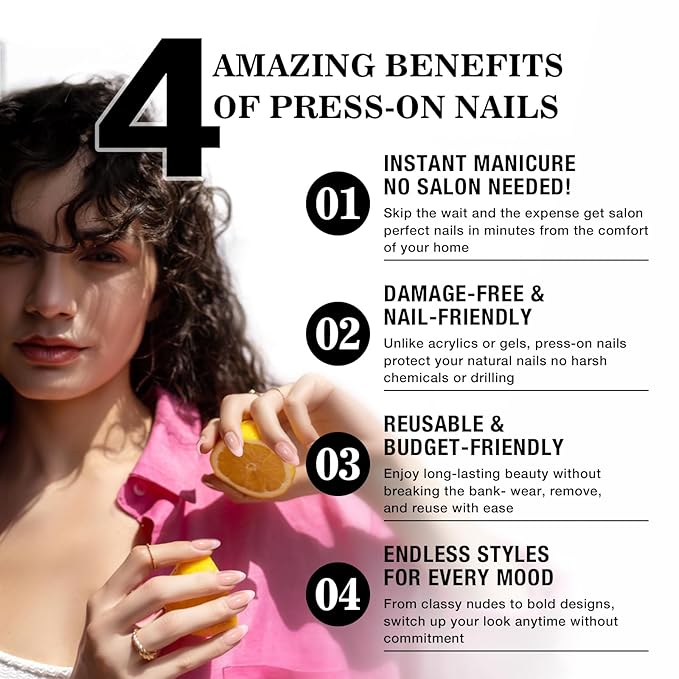 16-size Pink French Almond-Shaped Press-On Nails Kit with Portable 12W LED Nail Lamp, and Tool Set—Ultimate Combo for Enhanced Durability and Longevity.