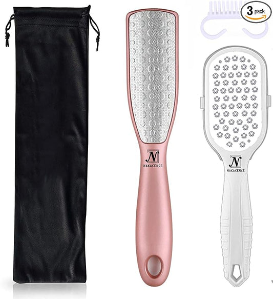 Foot File,Foot Scrubber Dead Skin Double Sided Foot Scraper Rasp Callus Remover, Pedicure Foot Scrubber Grater,Foot Heel Craper for Cracked Heels, Foot Grater Shaver Scraper for Callus Removal 2pcs