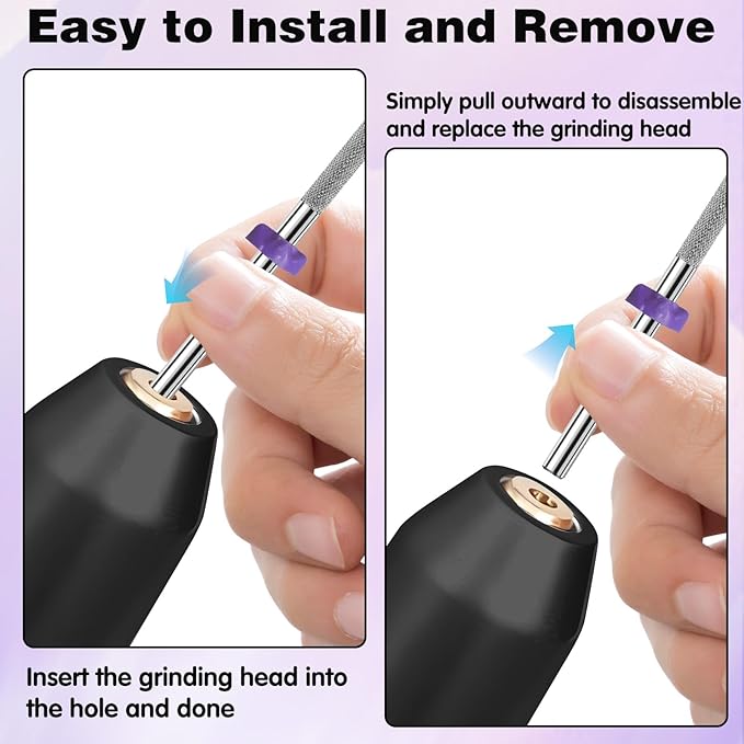 3/32” Tungsten Carbide Nail Drill Bit Buffer Cuticle Remover, Two-Way Rotation Fine Grit-3XF Professional Gel Remover for Manicure Home Salon Pedicure Use Sliver