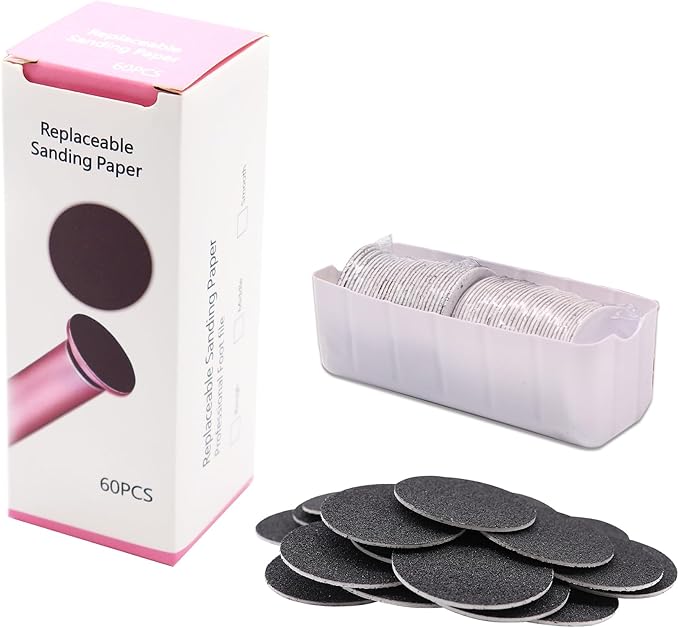 60 Pieces Replacement Sandpaper Pad Disks Discs for Professional Electric Foot File Callus Remover Machine Foot Hard Dead Skin Removal(Extra Coarse 80 Grit)